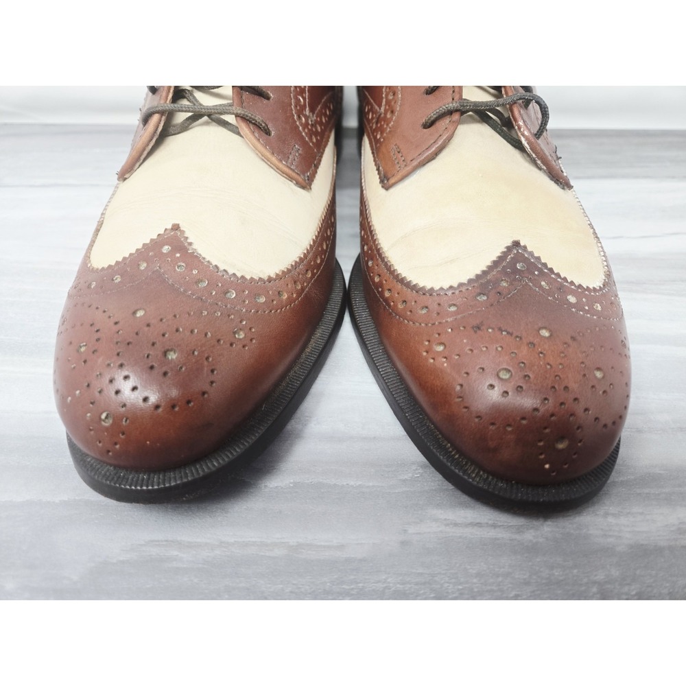Vintage Cole Haan Wingtip Oxford Spectator Flex Comfort 2 Tone Dress Shoes 8.5 D - Picture 3 of 11